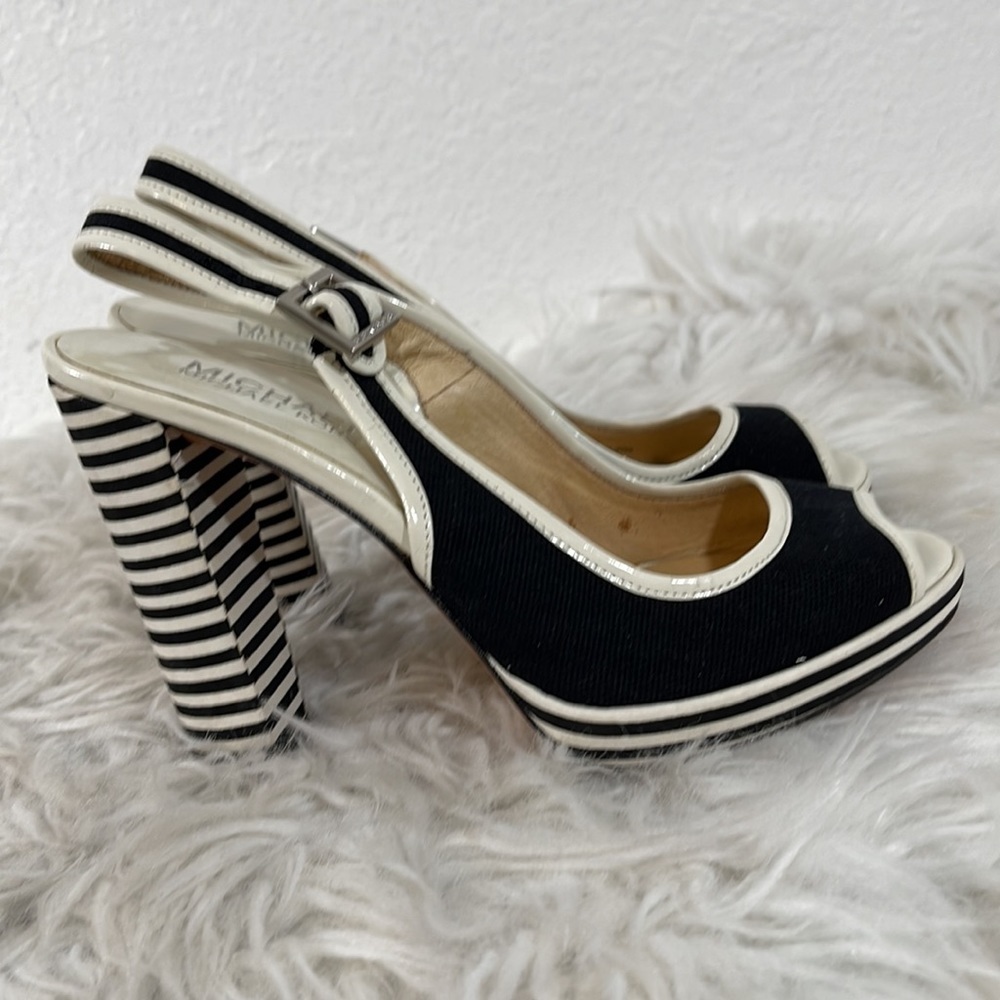 Michael Michael Kors Sofia Sling Backs Canvas/Lea… - image 7